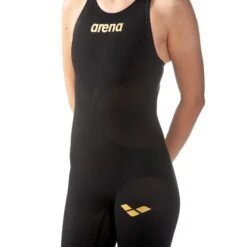 Arena Womens Powerskin Carbon Air 2 Open Back - Black Gold -Best Swimming Equipment 001128553 010