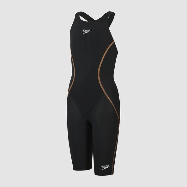 Speedo Girls Junior Lzr Racer X Open Back - Black Gold 6 Speedo Girls Junior Lzr Racer X Open Back - Black Gold - Image 4