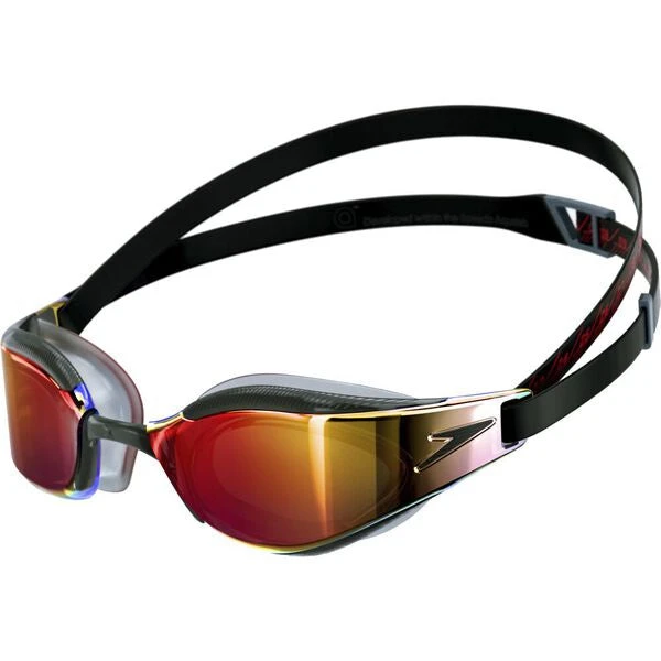 Speedo Hyper Elite Mirror Goggles - Black Grey Fire Gold 3 Speedo Hyper Elite Mirror Goggles - Black Grey Fire Gold