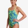 Funkita Girls Diamond Back One Piece - Blizzard Blitz -Best Swimming Equipment FS11G BLIZZARD BLITZ 6