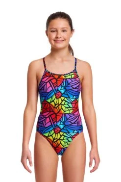 Funkita Girls Diamond Back One Piece - Cabbage Patch