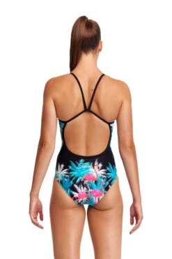 Funkita Ladies Single Strap One Piece - Flamingo Night -Best Swimming Equipment FS15L FLAMINGO NIGHT 02
