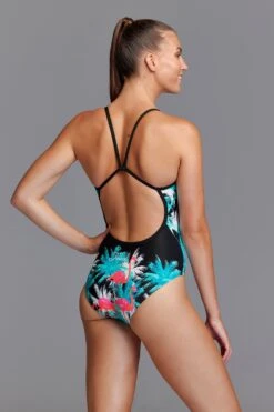 Funkita Ladies Single Strap One Piece - Flamingo Night -Best Swimming Equipment FS15L FLAMINGO NIGHT 03