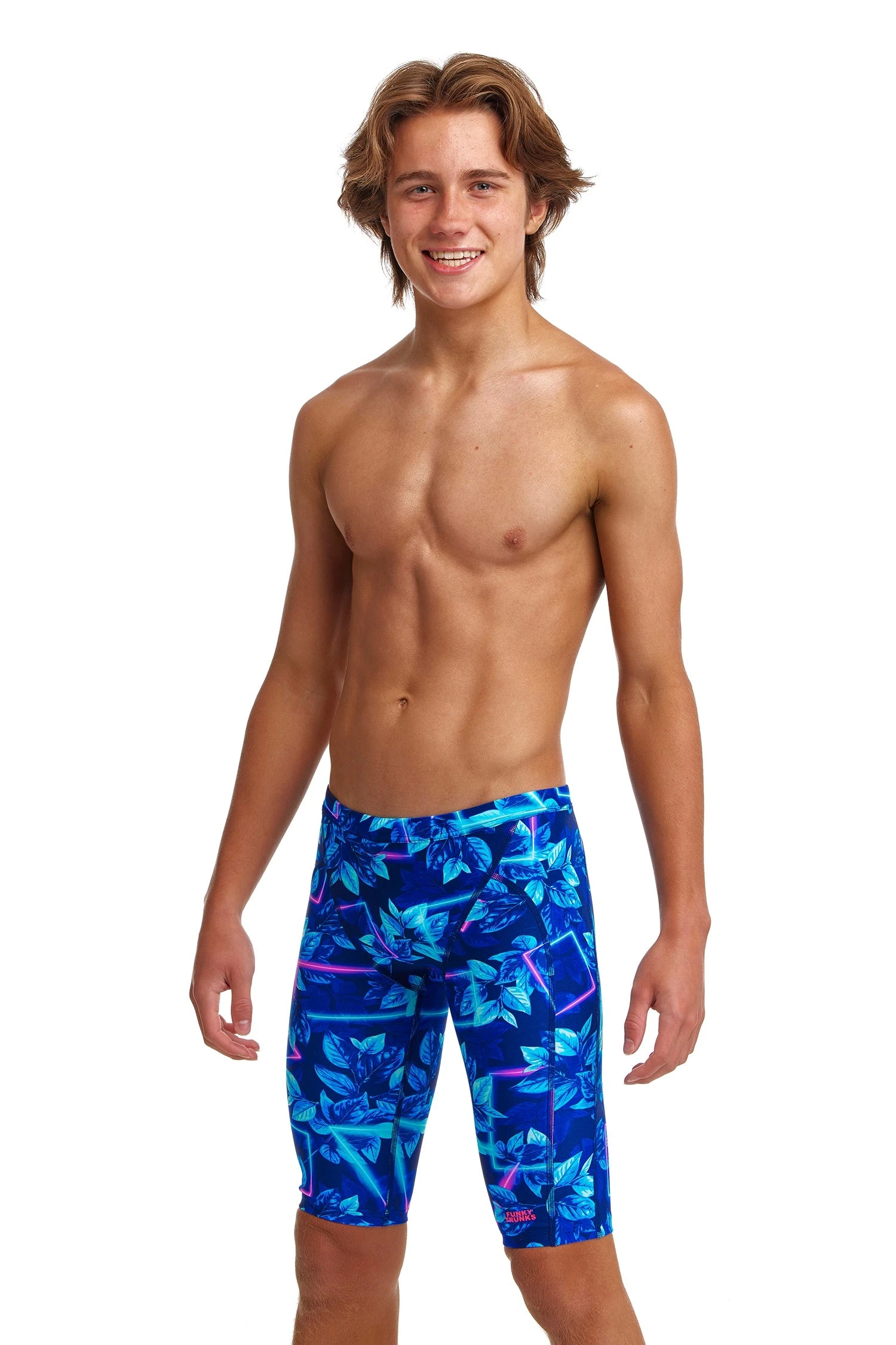 Funky Trunks Boys Training Jammers - Leaf Laser 3 Funky Trunks Boys Training Jammers - Leaf Laser