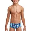 Funky Trunks Boys Sidewinder Trunks - Pengoo Parade -Best Swimming Equipment FTS010B PENGOO PARADE 01