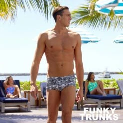 Funky Trunks Mens Eco Classic Trunks - Zebra Crossing -Best Swimming Equipment FUNKY TRUNKS D1 2020 013