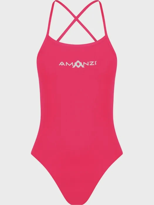 Amanzi Womens Tie Back One Piece - Ruby 3 Amanzi Womens Tie Back One Piece - Ruby