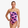 Funkita Girls Single Strap One Piece - Pop Palms -Best Swimming Equipment pop palms